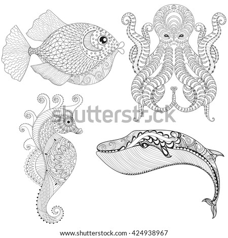 zentangle stylized king krab hand drawn stock illustration zentangle stylized king krab hand drawn stock illustration