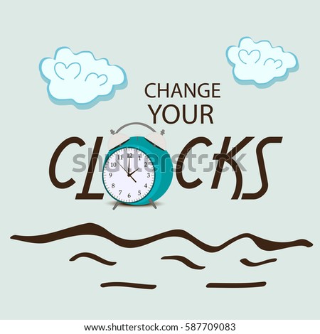 Vector Illustration Banner Daylight Saving Time Stock 