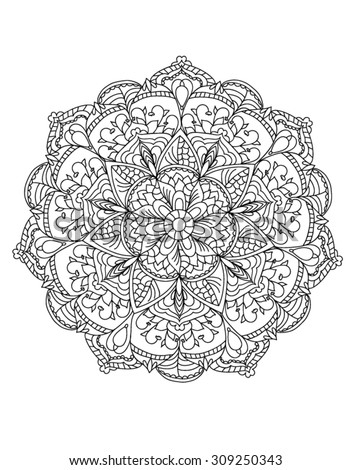 Handdrawn Henna Abstract Mandala Flowers Paisley Stock Handdrawn Henna Abstract Mandala Flowers Paisley Stock