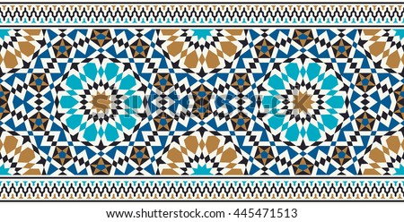 Morocco Seamless Border Traditional Islamic Design Stock 