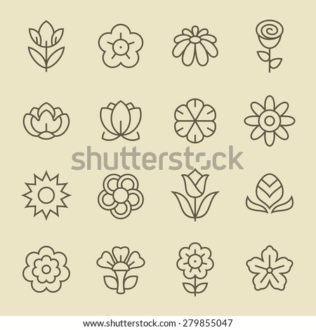 Flower Icon Set Stock-vektorgrafik 321078362 - Shutterstock