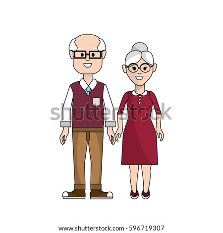 Cartoon Old Couple Isolated On White Stock Vector 76481545 - Shutterstock