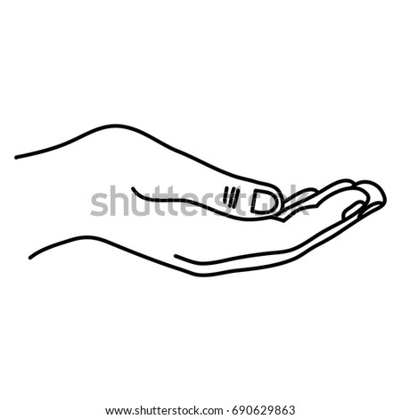 Open Hand Icon Over White Background Stock Vector 564541228 - Shutterstock