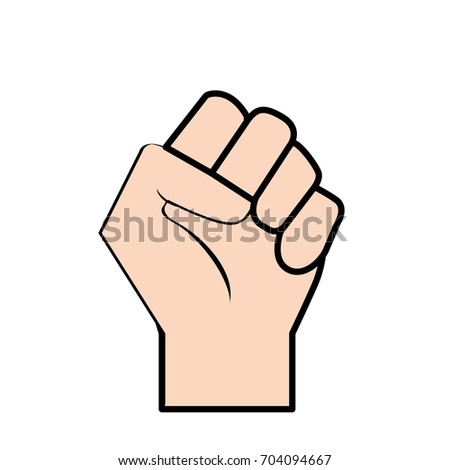 Clenched Fist Drawing Stock Vector 54939385 - Shutterstock