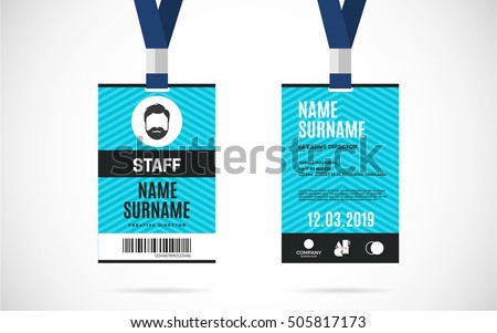 Download Event Volunteer Id Card Set Lanyard Stock Vector 507885067 ...