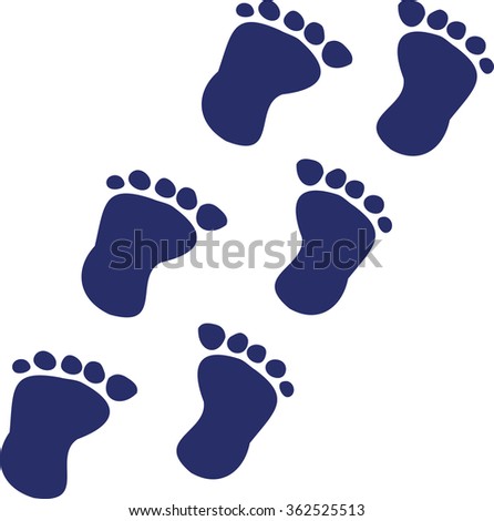 Baby Feet Footprints Walking Stock Vector 362525492 - Shutterstock