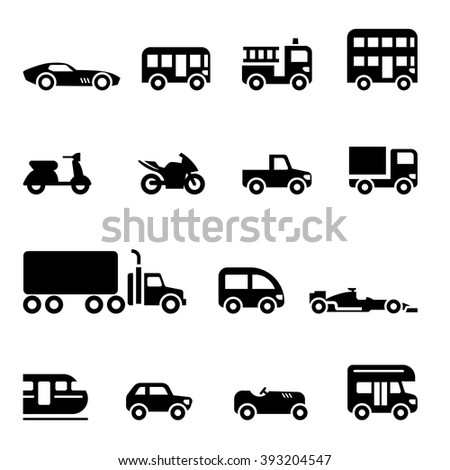 Vehicle Symbol Set Stock Vector 119327338 - Shutterstock