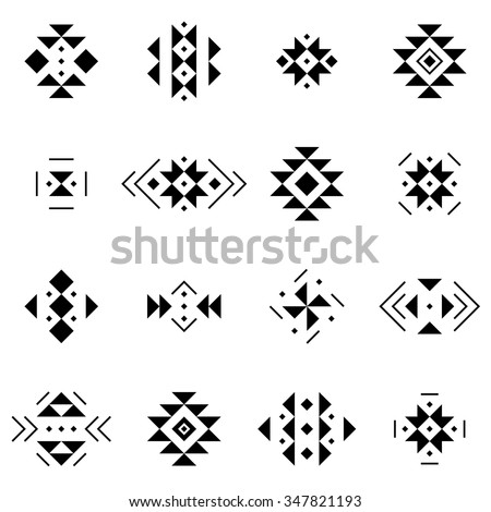 Tribal Element Patterns Aztec Black Signs Stock Vector 293924762 ...