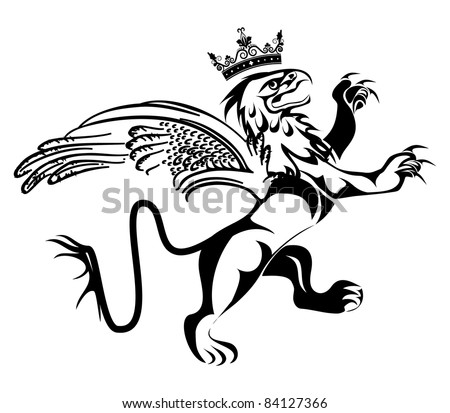 Griffin Sword Stencil Vector Illustration Web Stock Vector 84630388 ...