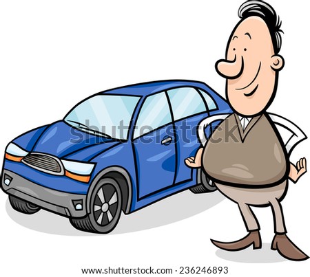 Proud New Car Owner Stock Vector 132429956 - Shutterstock
