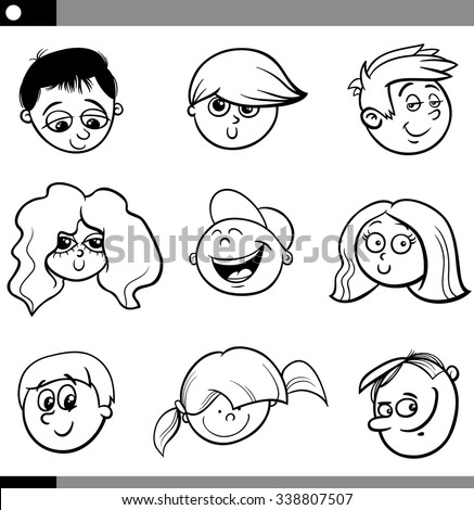 Cartoon Face Vector Set Doodle People Stock Vector 45803293 - Shutterstock