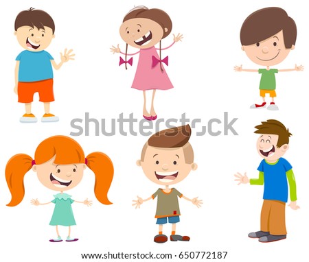 Cute Cartoon Kids Either Brother Sister Stock Vector 163935788 ...