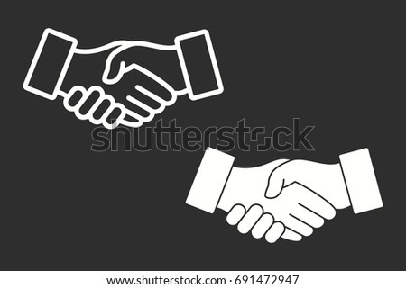 Handshake Vector Icon Black Illustration Isolated Stock Vector