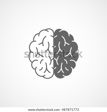 Vector Illustration Human Brain Black White Stock Vector 321880148