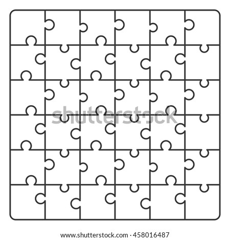 Black White Jigsaw Puzzle Outline That Stock Illustration 50163973 ...