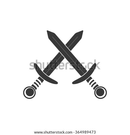 Swords Blades Crossed Fight Battle Line Stock Vector 425446252 ...