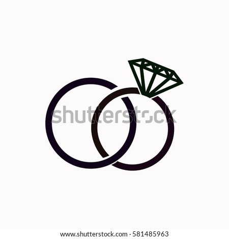 Vector Black Wedding Rings Icon On Stock Vector 176380508 - Shutterstock