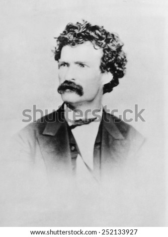 American writer Mark Twain, (aka Samuel Clemens), (1835-1910), c. 1864.