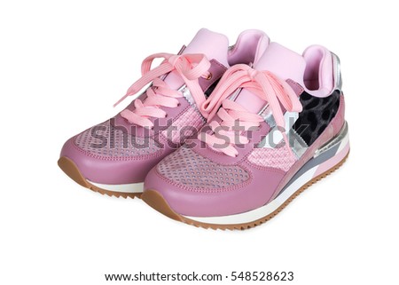 Pink Girls Sneakers Tennis Shoes Over Stock Photo 52289200 - Shutterstock