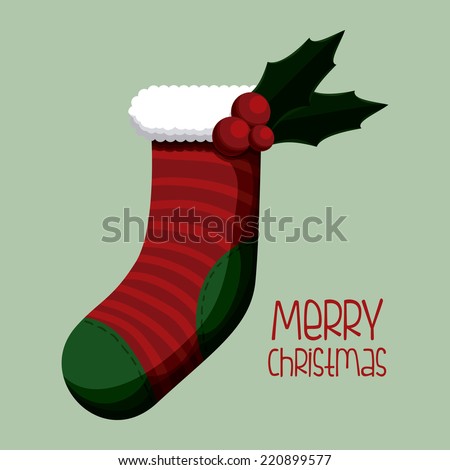 Vector Illustration Assortment Five Christmas Stockings Stock Vector ...