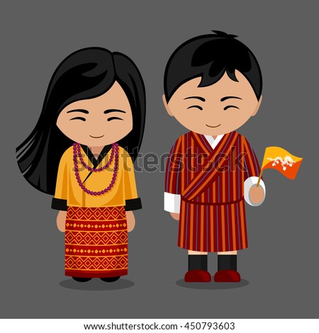 Burmese National Dress Flag Man Woman Stock Vector 450793552 - Shutterstock