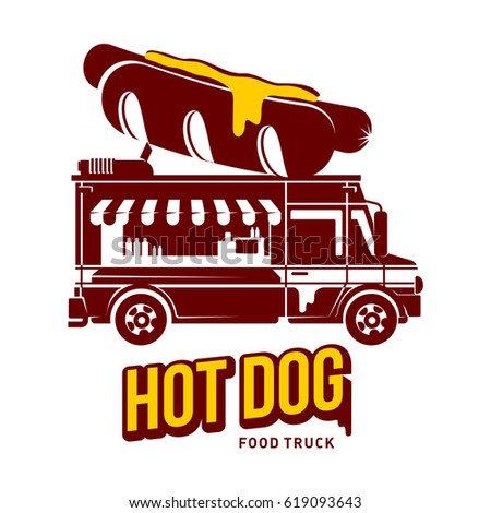 Hot Dog Food Truck Logo Vector Stock Vector 590228840 - Shutterstock