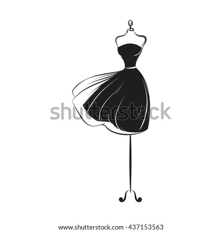 Ball Gown Pink Mannequin Hand Drawing Stock Vector 435635221 - Shutterstock