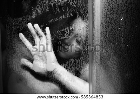 Man and woman shower together naked