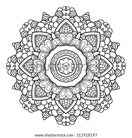 Vector Henna Tatoo Mandala Mehndi Styledecorative Stock Vector ...