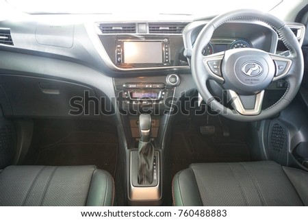 Wide View Modern Car Interior Lightcolored Stock Photo 