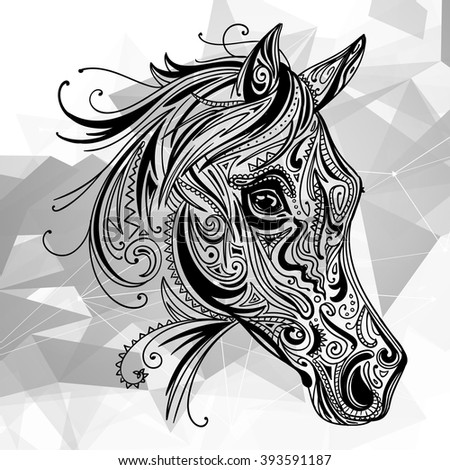 Pattern Shape Horse Head Stock Vector 54843712 - Shutterstock