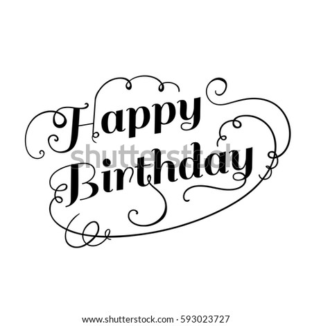 Happy Birthday Hand Lettering Handmade Calligraphy Stock Vector ...