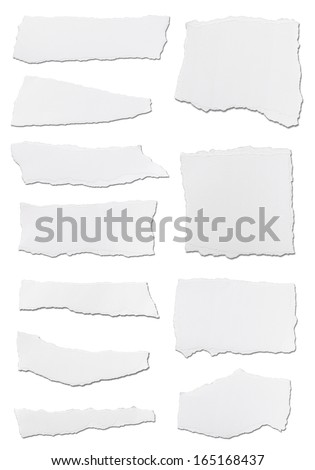 Set Paper Different Shapes Scraps Isolated Stock Vector 538318927 ...