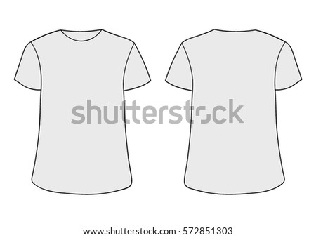 Blank Tshirt Template Front Back Stock Vector 104962142 - Shutterstock