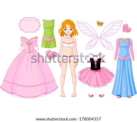 Paper Doll Clothes Pretty Pet Romantic Stock Vector 325212512 ...