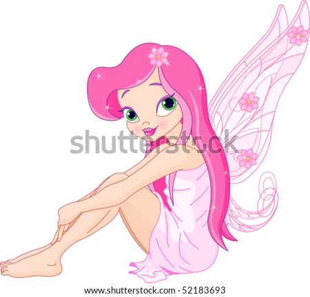 Illustration Little Sitting Fairy Stock Vector 147459623 - Shutterstock