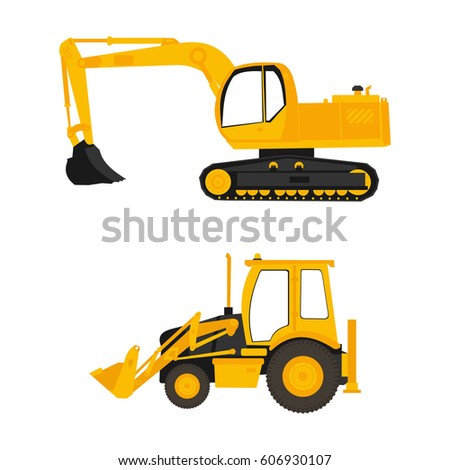 Road Construction Machinery Warehouse Equipment Detailed Stock Vector ...