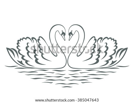 Love Swans Vector Stock Vector 51406801 - Shutterstock