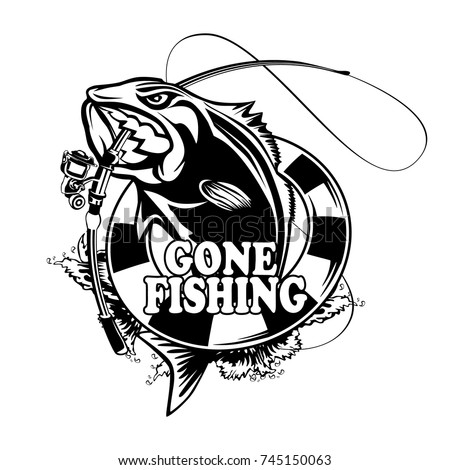 Download Fishing Logo Bass Fish Rod Club Stock Vector 636622258 - Shutterstock