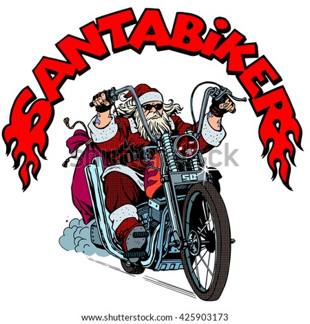 santa claus biker motorcycle christmas gifts stock vector santa claus biker motorcycle christmas gifts stock vector