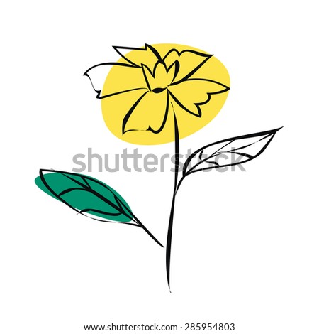 Colored Ornamental Flower Isolated On White Stock Vector 381005032