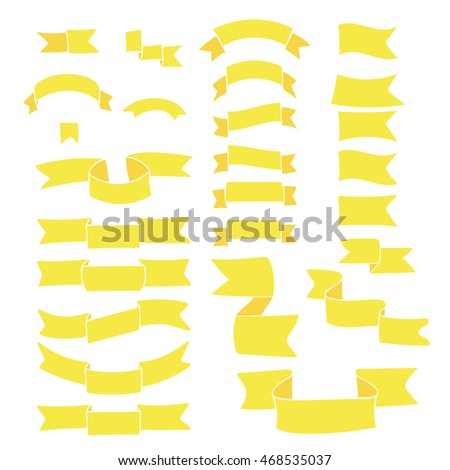 Collection Yellow Ribbon Banners Set Infographic Stock Vector 406709866 ...