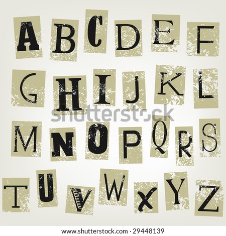 Vector Set Alphabet Based On Vintage Stock Vector 71117293 - Shutterstock