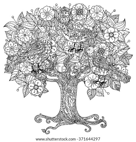 Life Tree Zentangle Stock Vector 283480931 - Shutterstock