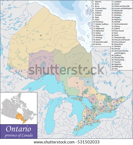 Colorful Canada Map Provinces Capital Cities Stock Vector 36403279 ...