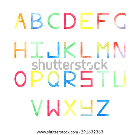 Modern Rainbow Gradient Colors Font Stock Vector 198566816 - Shutterstock