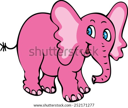 Flying Pink Elephant Cartoon Character Stock Vector 64091134 - Shutterstock