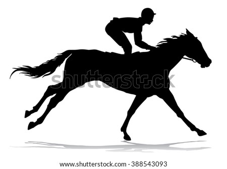 Jockey Riding On Horseback Horse Racing Stock Vector 381197221 ...