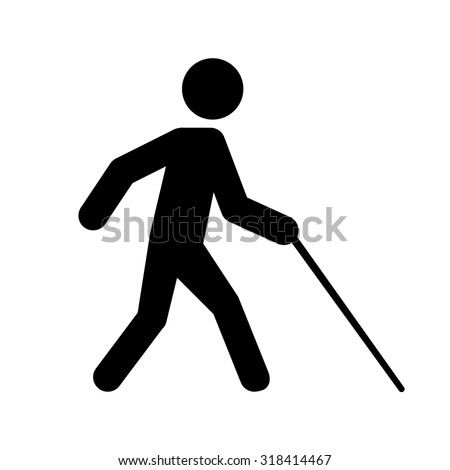 Blind Man Walk Icon Vector Illustration Stock Vector 360520730 ...