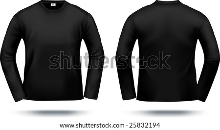 Black Tshirt Design Template Front Back Stock Vector 25832191 ...